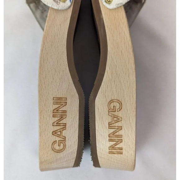 GANNI x DR. Scholl’s Sandals Kiosk Parrot Slides Wooden Platform Shoe EU 40 US 9 - Picture 12 of 16